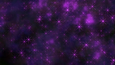 glowing circular stars on purple and black background