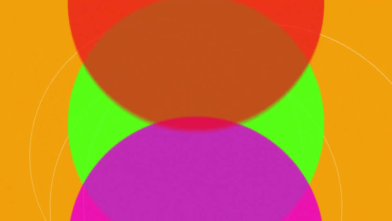 Animation of circles moving over vibrant orange background