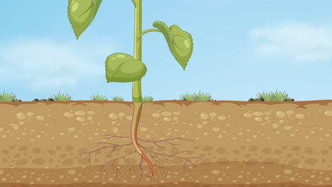 illustration of photosynthesis in a sunflower plant