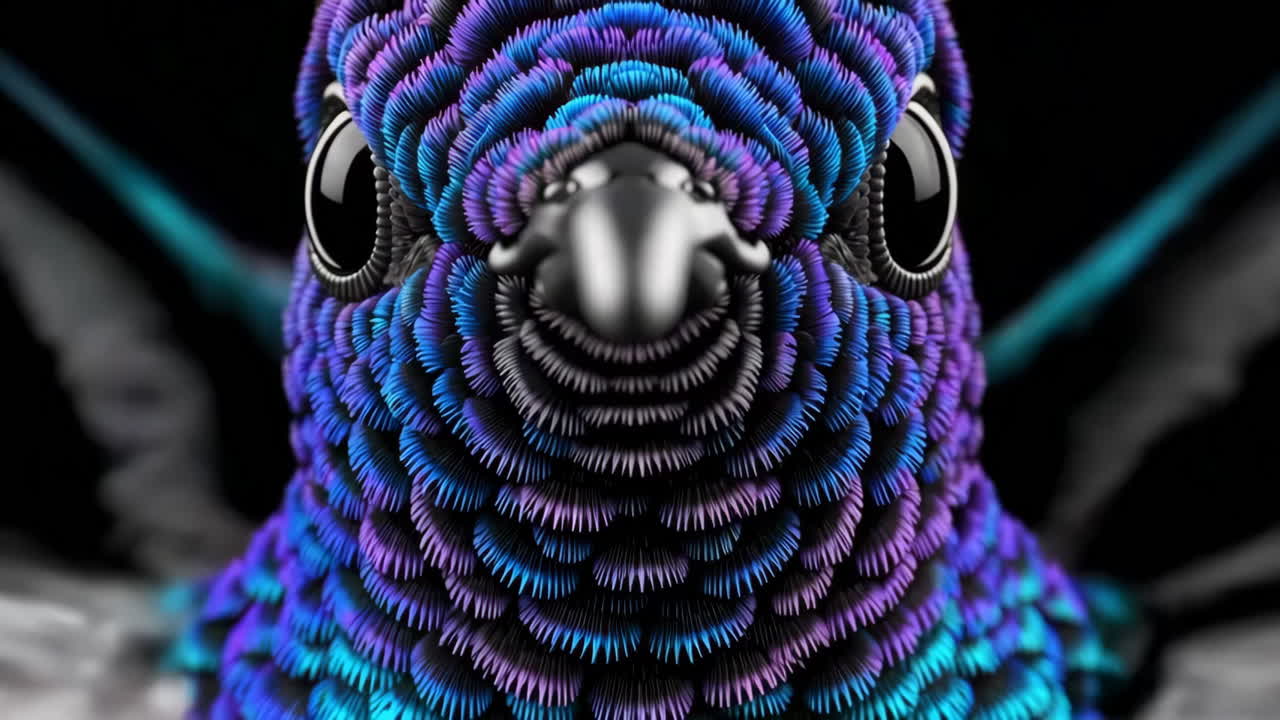 Detailed Close-up of a Hummingbird's Head