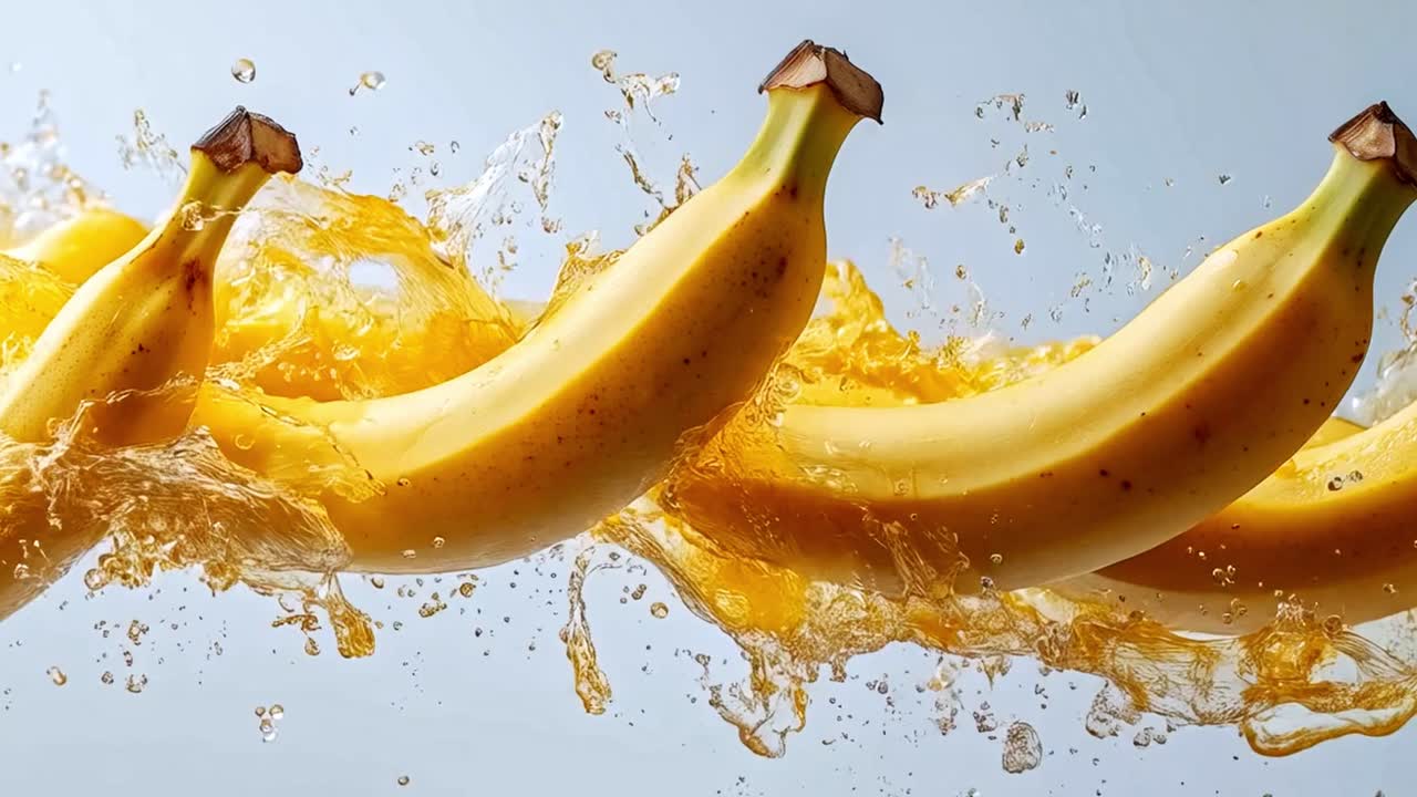 Bananas Splashing in Water