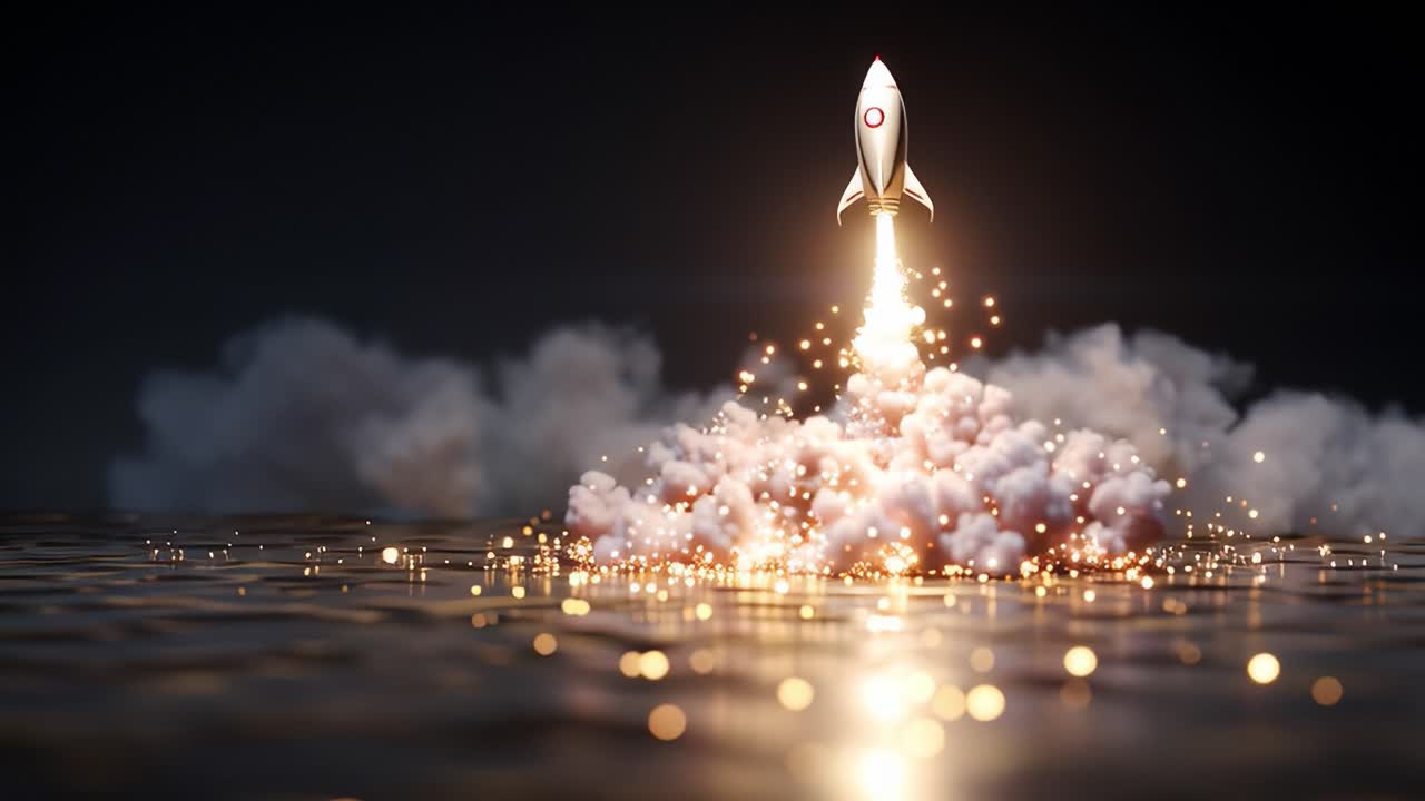 A Stunning Visual Journey of a Rocket Launch from Ground to Space, Capturing the Essence of Exploration, Innovation, and Human Endeavor in the Quest for the Stars