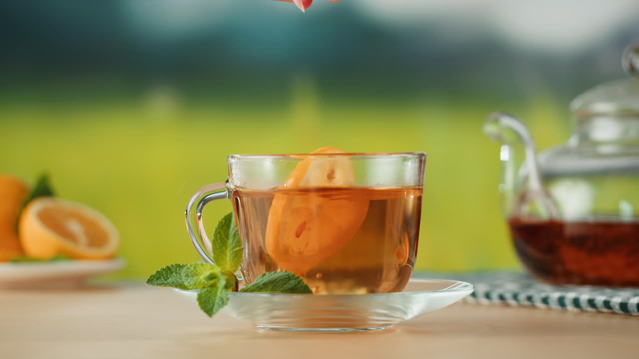 Lemon Mint Tea in Summer Garden
