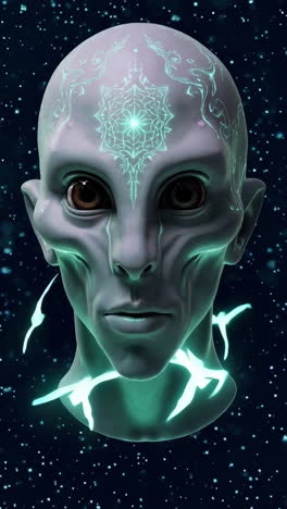 alien portrait in space
