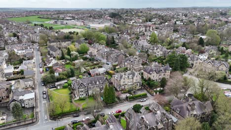 harrogate north yorkshire town uk drone,aerial large houses