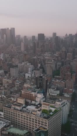 busy streets in downtown at evening. manhattan, new york city, usa