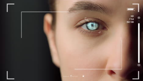 Closeup-biometrical-vision-scanning-system-inspecting-woman-eye-identifying