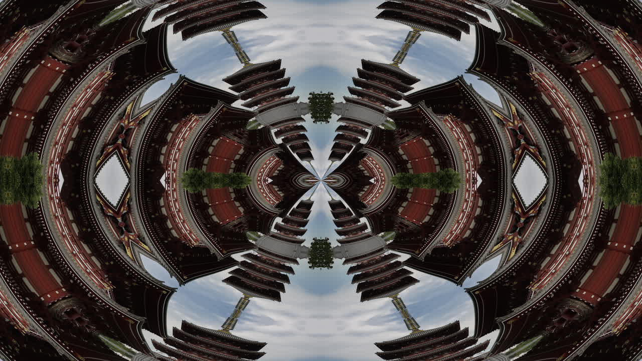 timelapse of tokyo city scene and skyline made into abstract fisheye tiny planet