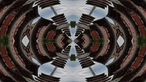 timelapse of tokyo city scene and skyline made into abstract fisheye tiny planet