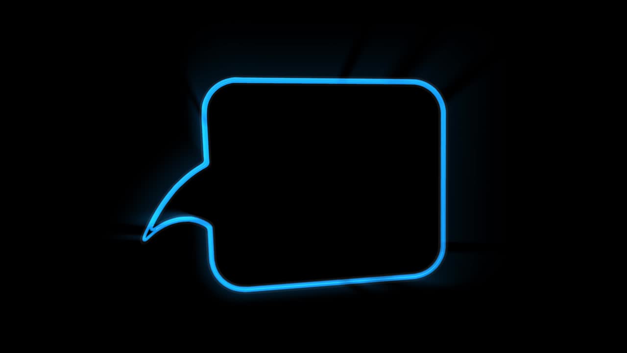 Animated white outlined speech bubble, chat balloon icon. Pictogram, comic book, anime. Useful for web site, banner, greeting cards, apps and social media posts. Chroma key, black screen background.