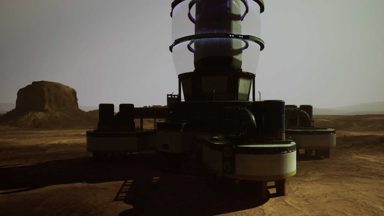 Innovative structure designed for martian exploration in a futuristic setting