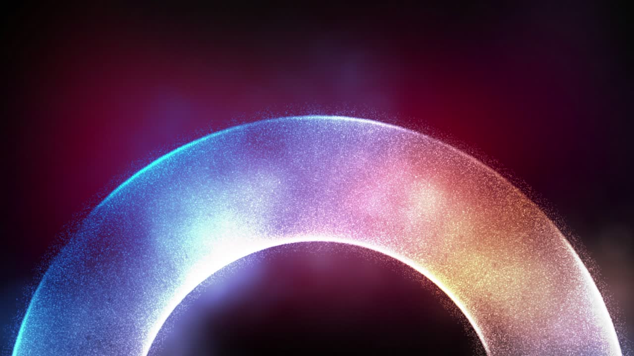 원형 운동을 하는 추상적인 네온 입자