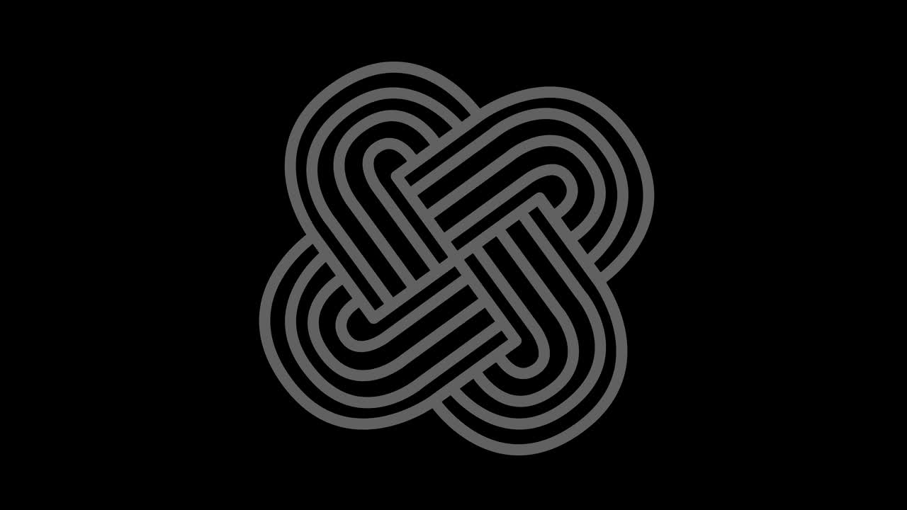 Graphic object in black and white with stroboscopic and hypnotic effect, which rotates clockwise decreasing the size from full screen to disappearing in the center