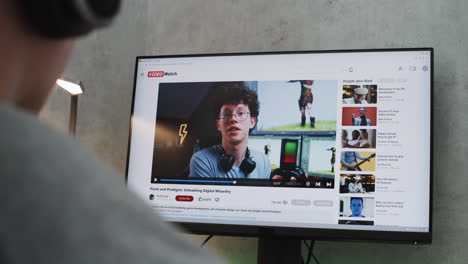 Person Watching Online Video Tutorial on Computer