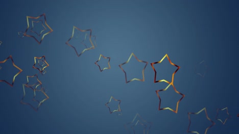 animación de estrellas doradas de navidad cayendo sobre un fondo azul
