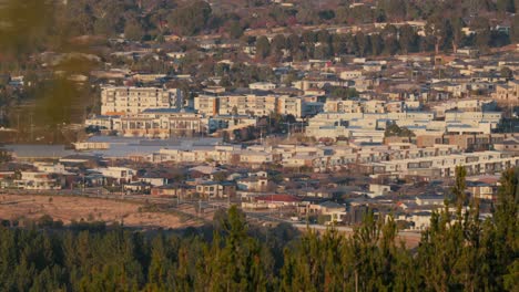 rows of new townhouses bask in the golden morning glow, showcasing the rapid growth of canberra’s modern suburbs