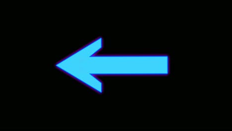 neon arrow sign symbol animation on black background, motion graphics arrow pointing left 4k animated image video elements