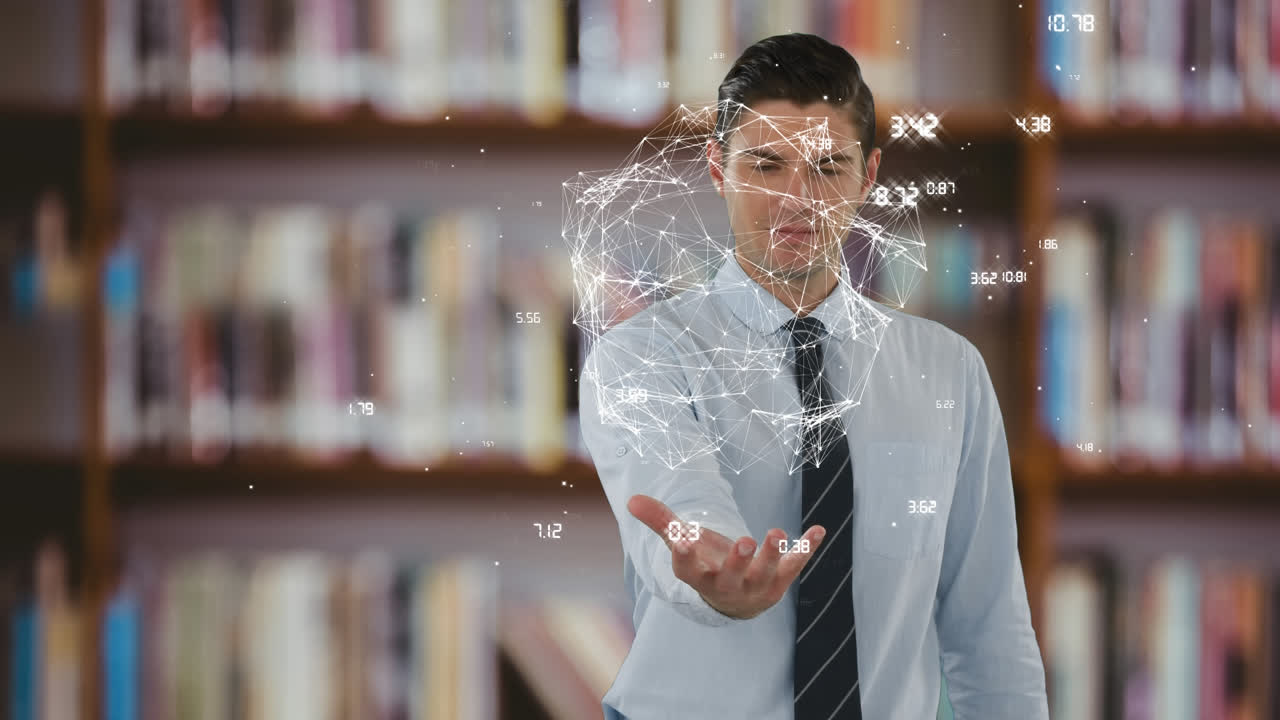 бизнесмены с анимацией земли в правой руке