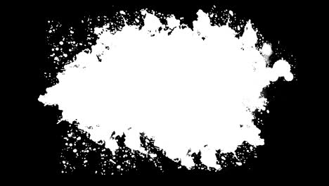pintura abstracta pincel trazo forma salpicaduras de tinta negra fluyendo y lavando en croma clave pantalla verde fondo con canal alfa, salpicadura de tinta artística salpicadura
