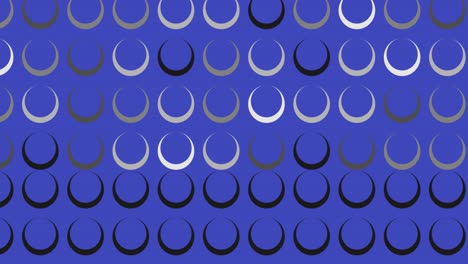 digital animation of multiple grey circular shapes against blue background