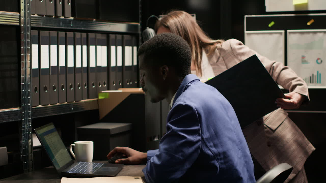 Business colleagues working in office