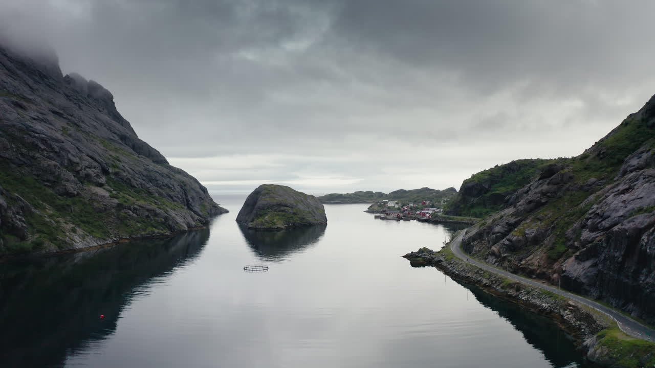 Lofoten Islands aerial landscape