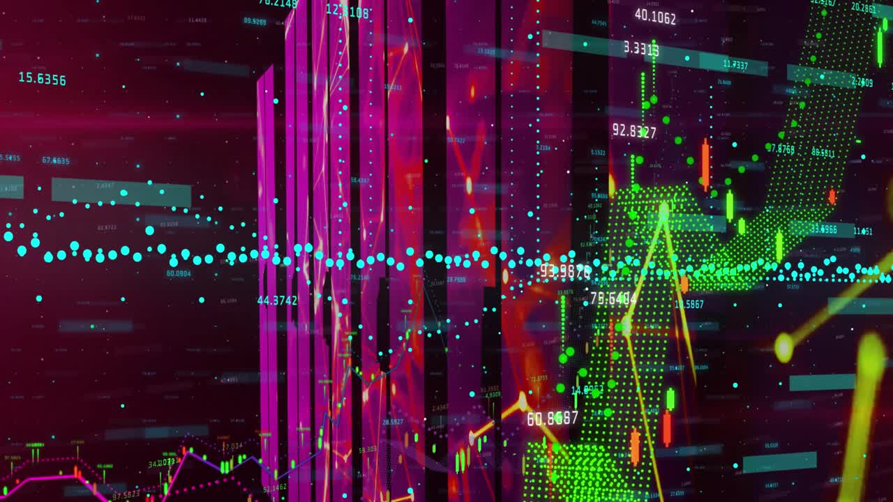 검은색 배경에 데이터 처리의 애니메이션