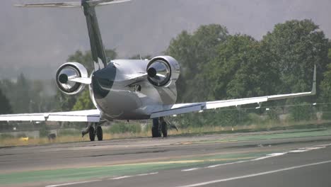 private jet aircraft preparing to depart airport