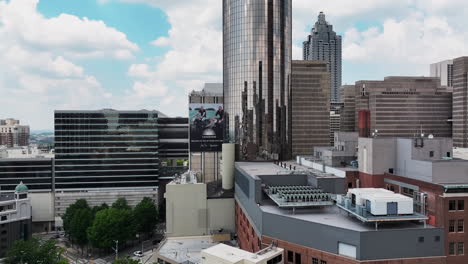 Aerial-view-of-modern-business-downtown-skyscrapers