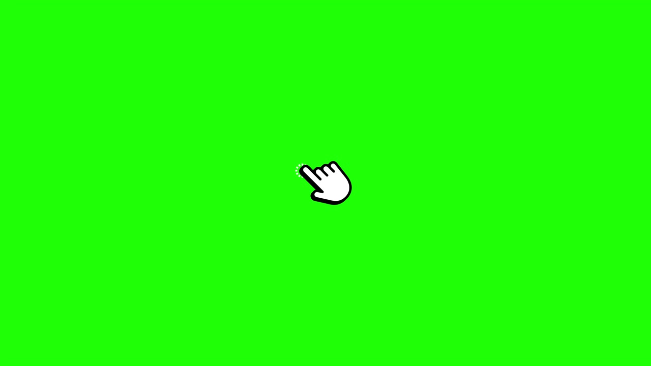 Animated Mouse Hand Cursor Clicking on Green Screen