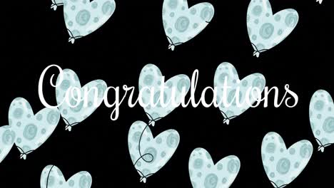 Animation-of-congratulations-text-over-blue-balloons-on-black-background