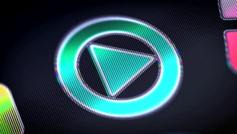 play icon on the screen. looping.