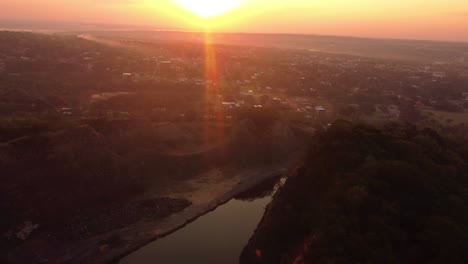 beautiful sunset at the cerro ñemby in paraguay, south america