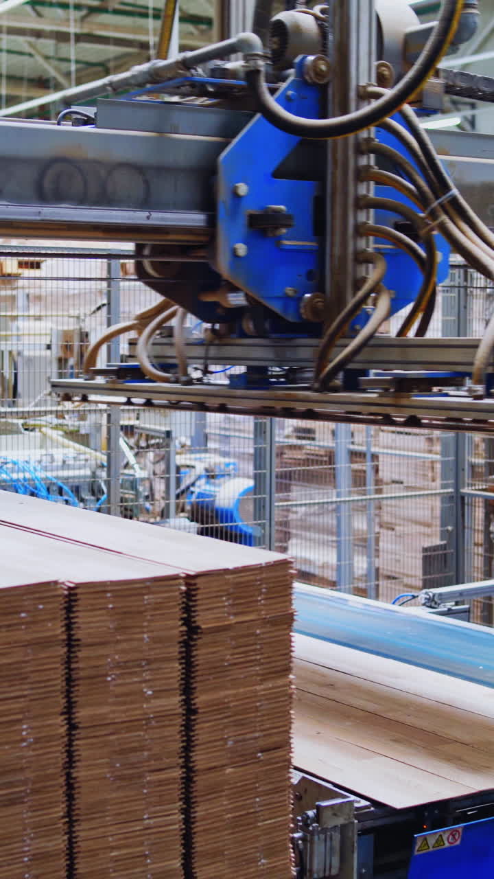 Timber Flooring Factory. Factory for the manufacture of wooden floor Vertical video