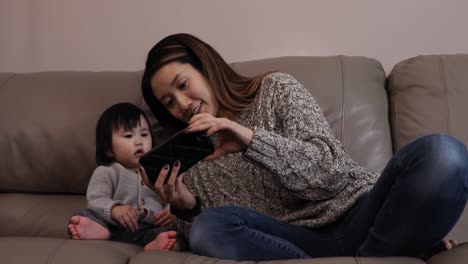 family enjoying time relaxing together at home