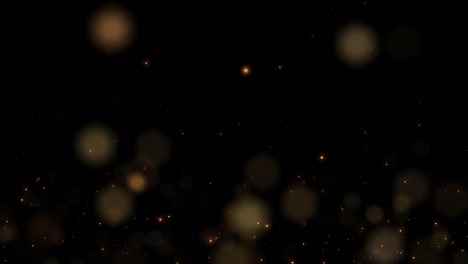 el flujo de bokeh naranja y partículas de fuego chispas que se elevan en el fondo negro utilizado para la superposición de su proyecto. animación 4k 3d de naranja ardiente brillante volando brasa quemando partículas de ceniza.