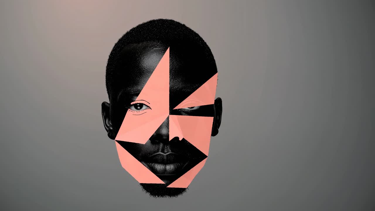 retrato geométrico abstracto de un hombre