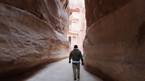 the entrance to the treasury of petra