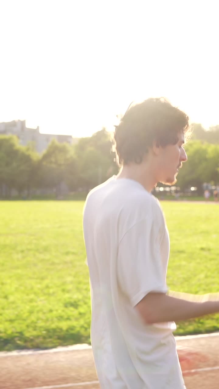 Man Running on Track
