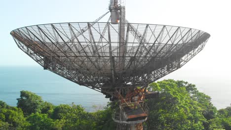 drone footage of the tracking station up close in chaguaramas