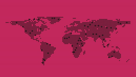 Abstrakte-Weltkarte-Aus-Neonpunkten-Auf-Rotem-Farbverlauf