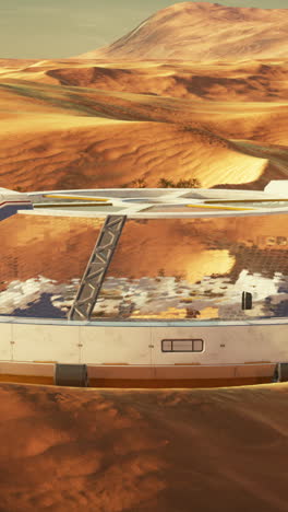 futuristic desert base on alien planet