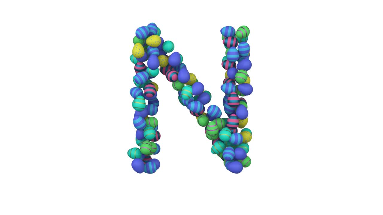 letra de fuente con tema de huevo de pascua n