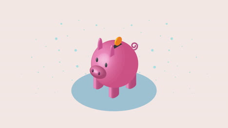 dinero dólares financieros con cerdo