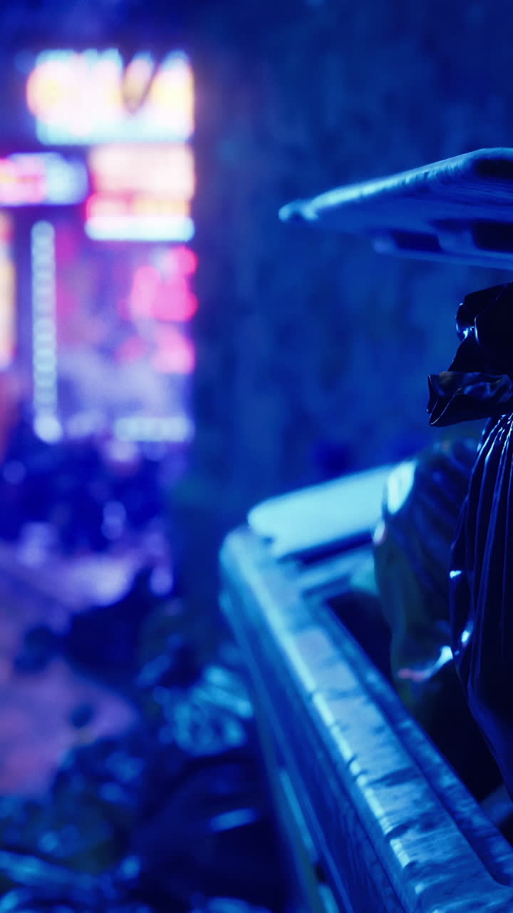 야간 도시 쓰레기