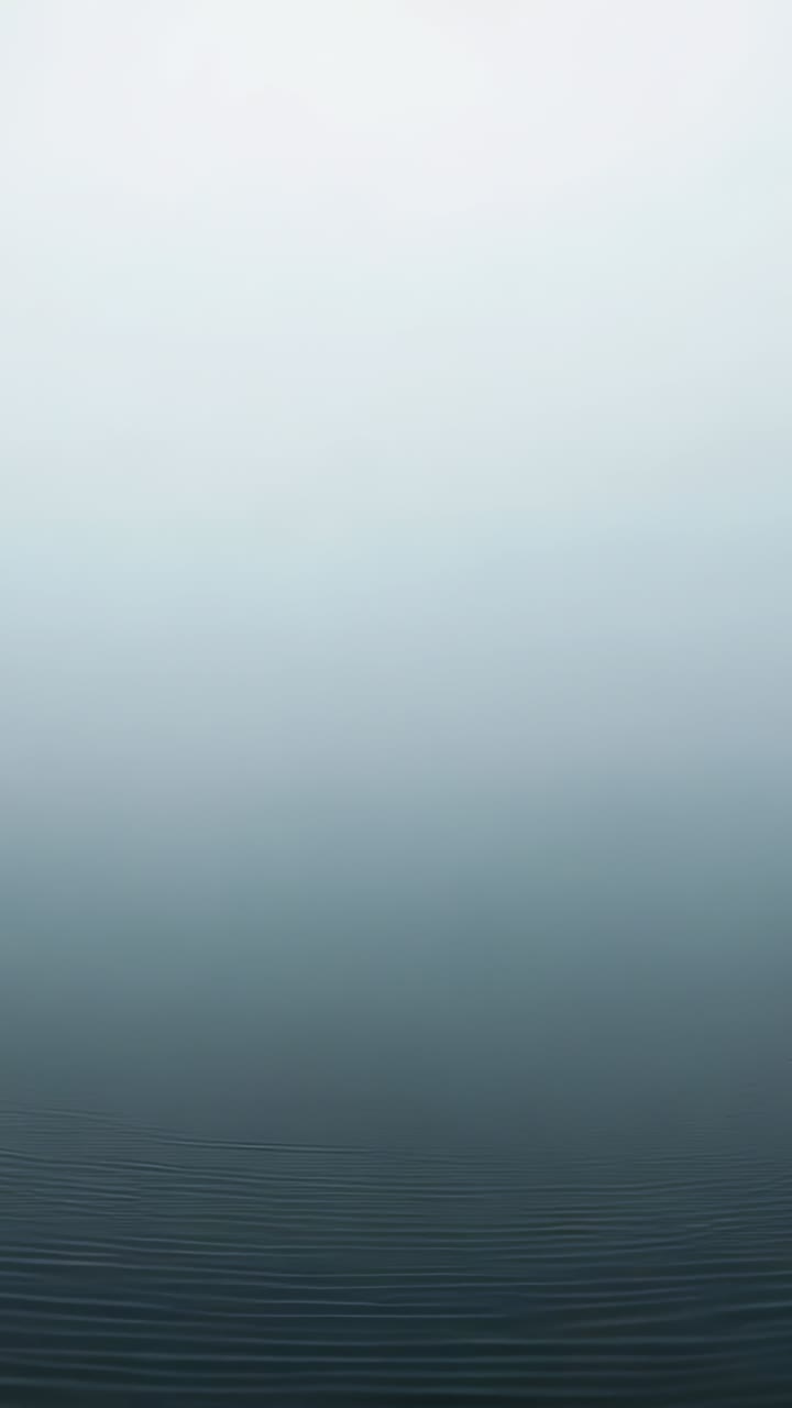 Vertical video: Rippling calm water showing concentric ripples expanding outward in misty lake