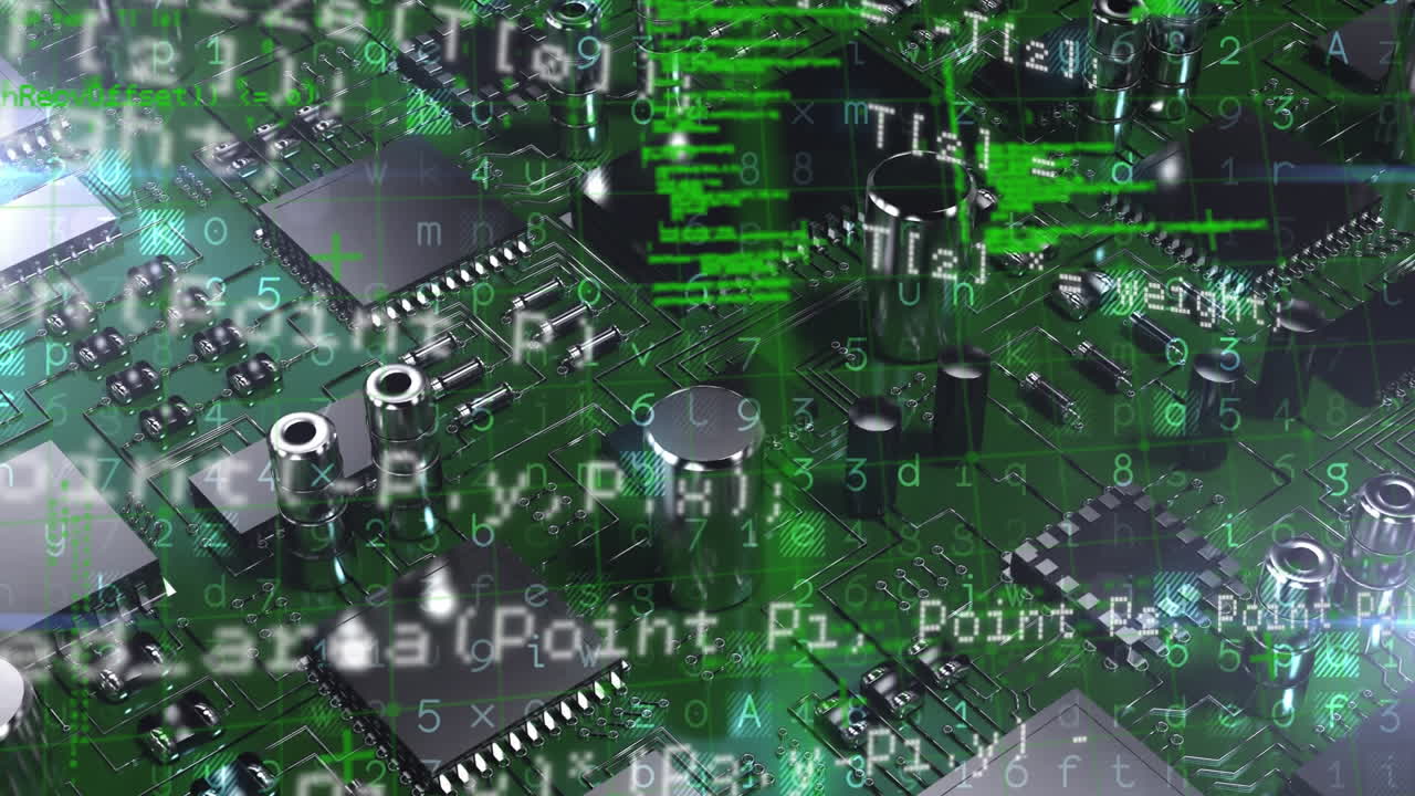 composición digital del procesamiento de datos financieros contra conexiones de microprocesadores