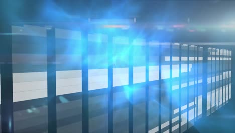 animation of data with computer processors in background