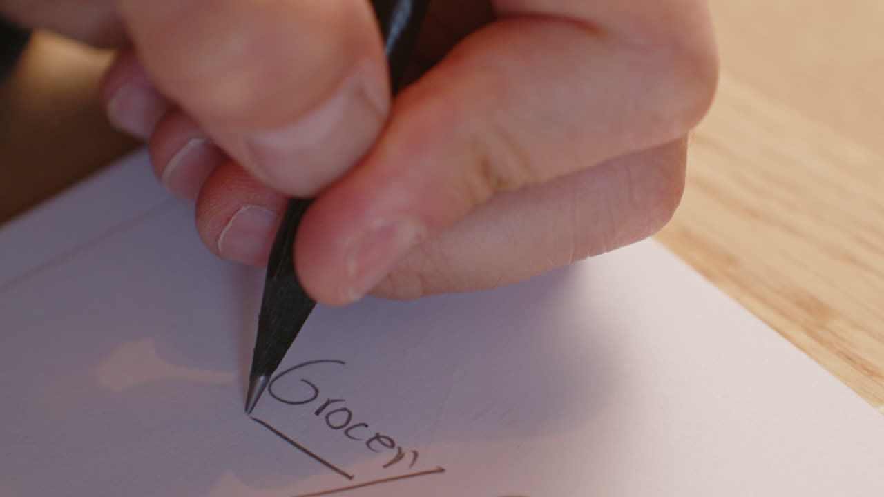 식료품 목록 을 쓰기 시작 하는 것