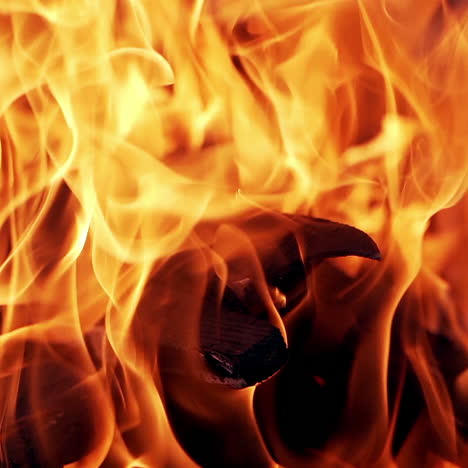 burning wood. burning fire in a home fireplace. slow motion